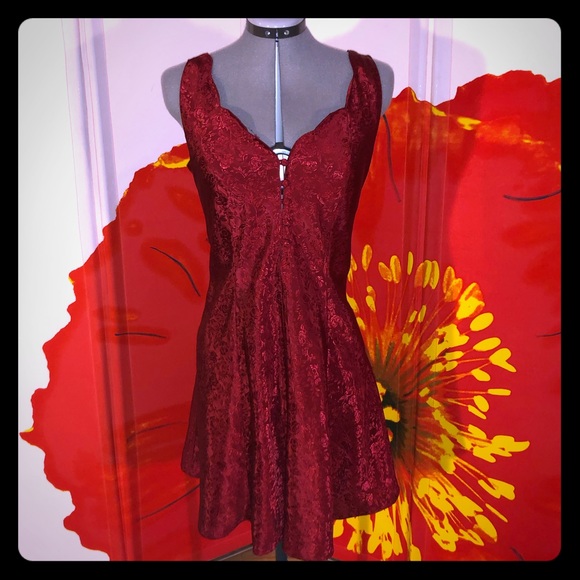 Vintage Dresses & Skirts - 90’s burnt orange floral satin circle dress